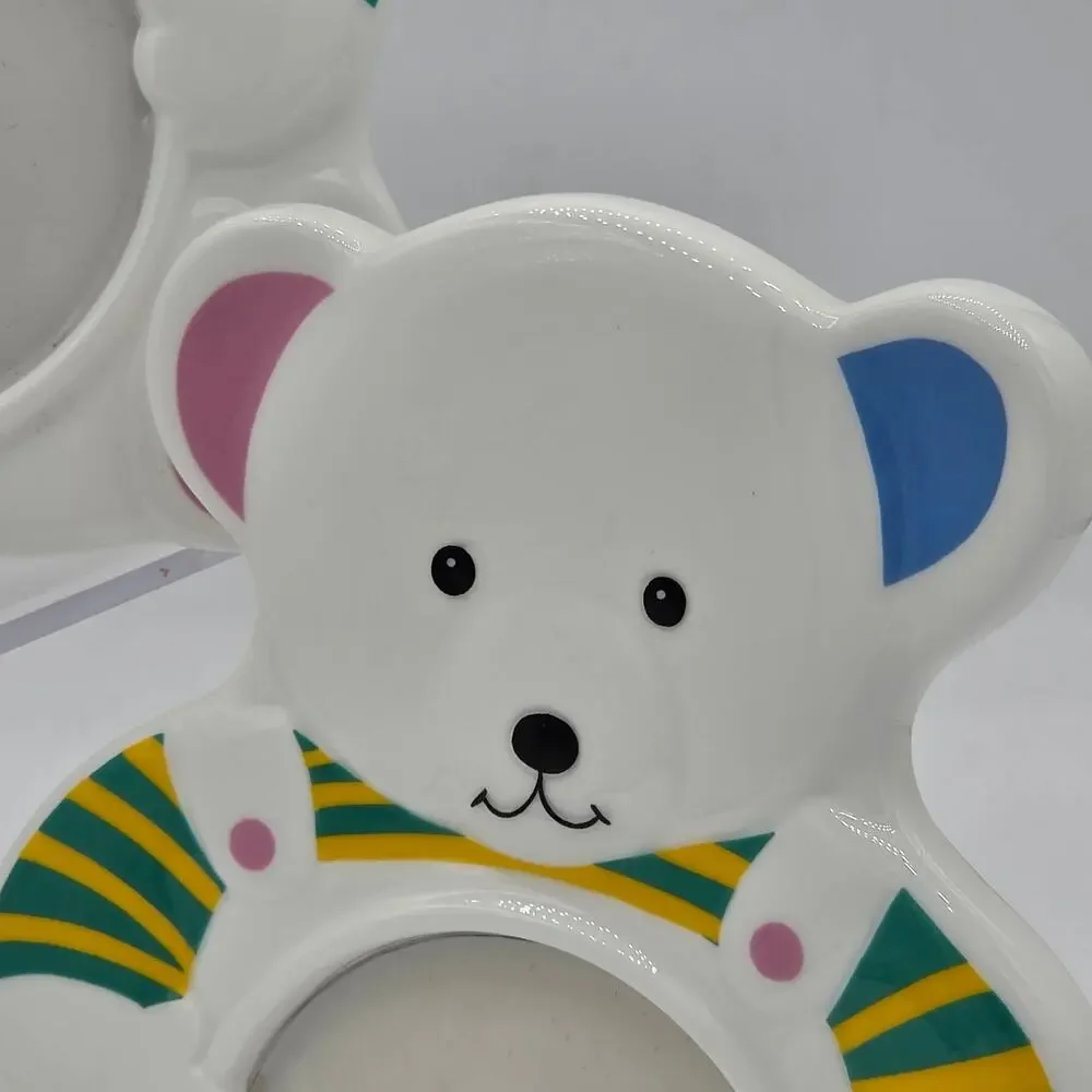 Vintage Mikasa Bone China Teddy Bear Picture Frame Baby's Pride 2190 Japan 5x6
